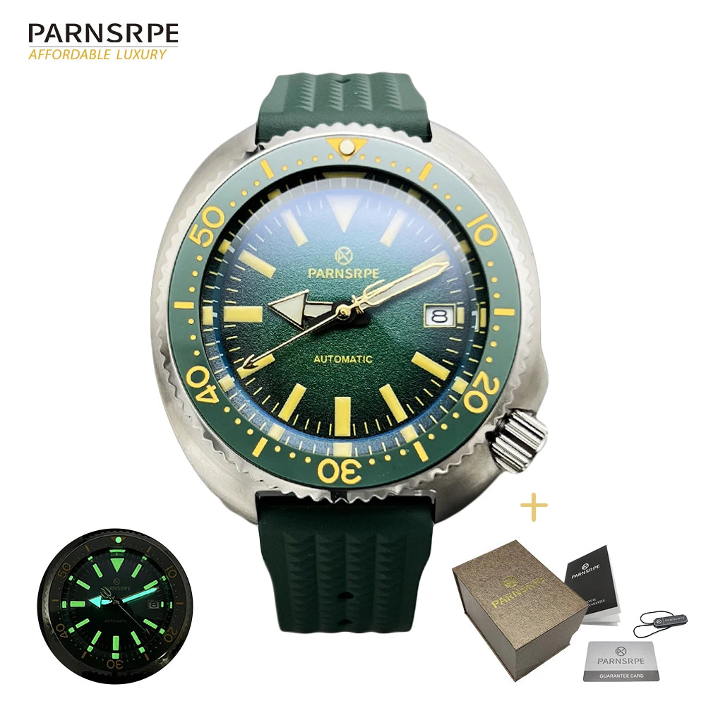 PARNSRPE Diver's Luxury Men's Watch Small Abalone Automatic Mechanical Watch Movement Aseptic Dial Sapphire Glass