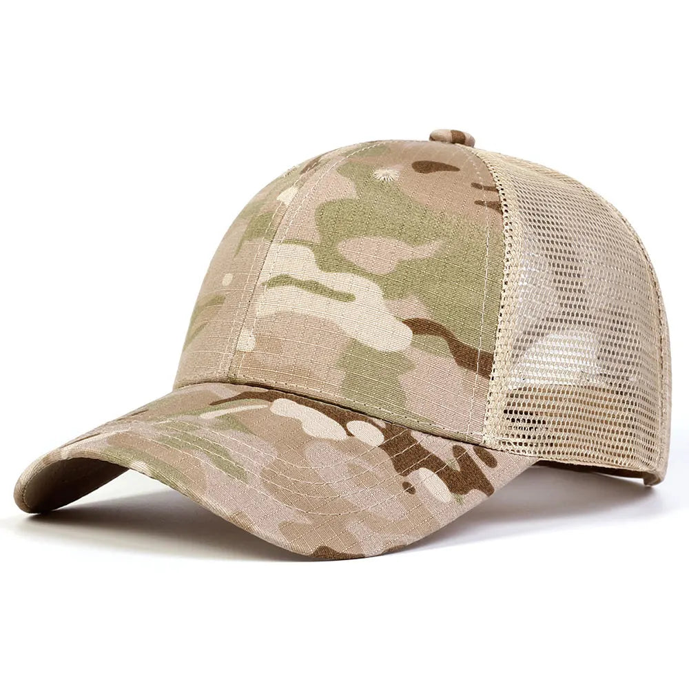 Cappellino da baseball da uomo mimetico, cappello estivo da sole, cappellino da baseball militare mimetico, cappellino tattico traspirante per attività all’aperto