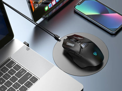 Trådlös Bluetooth-mus med dubbla lägen, smart skärmdisplay, tyst drift och laddning – för kontor, gaming och surfplatta, universell och portabel mus