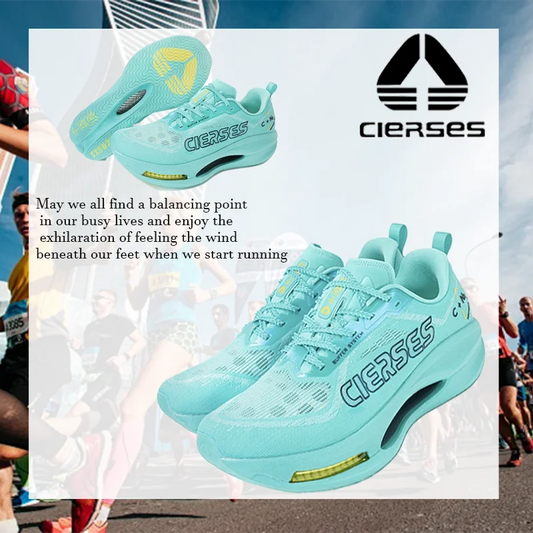 CIERSES Neue Marathon-Renn- und Trainingsschuhe aus Carbonfaser, atmungsaktiv und stoßdämpfend, Herren-Freizeitsportschuhe mit Luftpolster