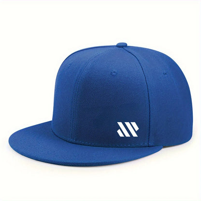 Baseballkasket med hvidt logo – unisex, justerbar, åndbar kasket med flad skygge – letvægtskasket til udendørs brug og rejser – hovedbeklædning