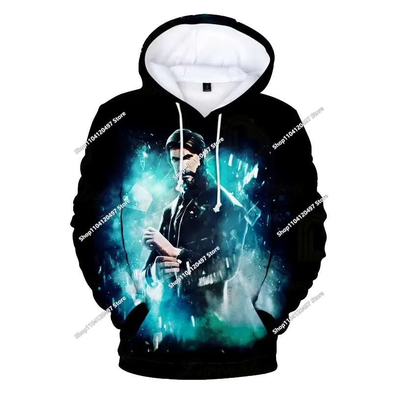 Sweatshirt com capuz Fortnite 3D com estampagem digital, folgado e confortável, novidade de outono