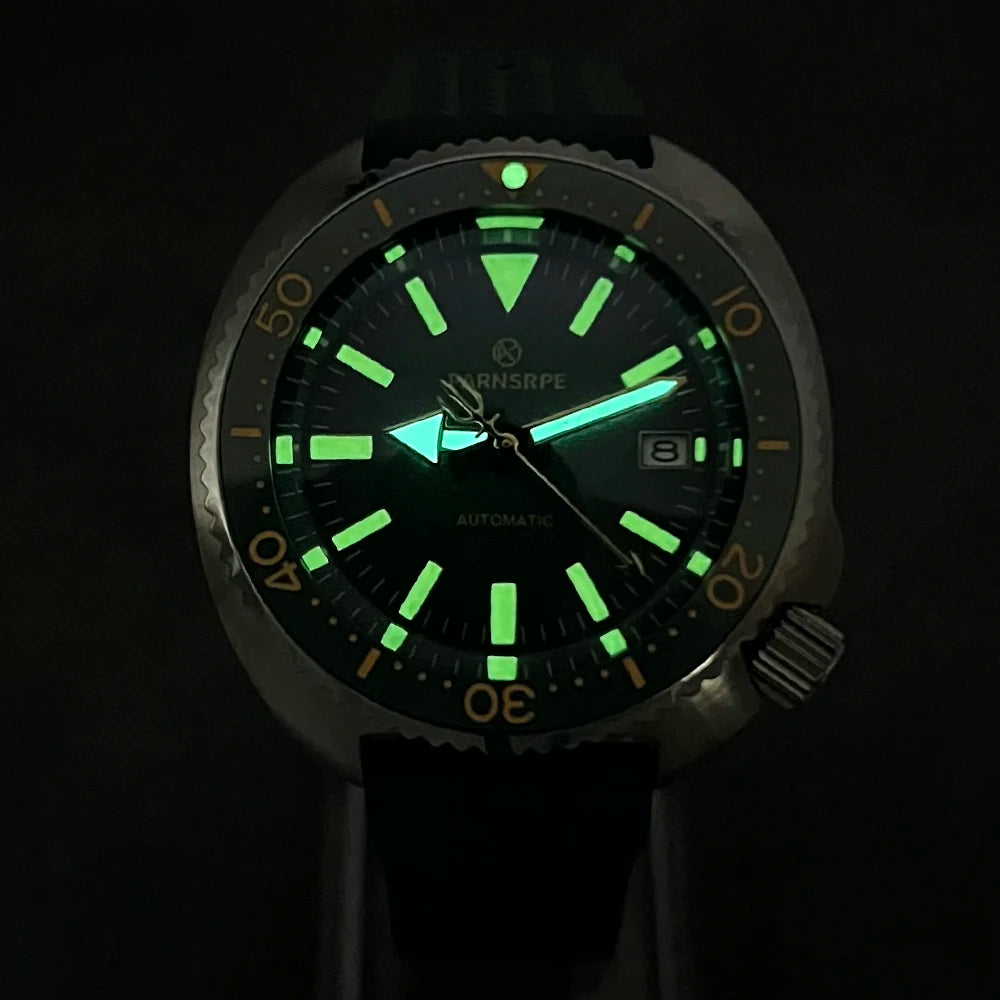 PARNSRPE Diver's Luxury Men's Watch Small Abalone Automatic Mechanical Watch Movement Aseptic Dial Sapphire Glass