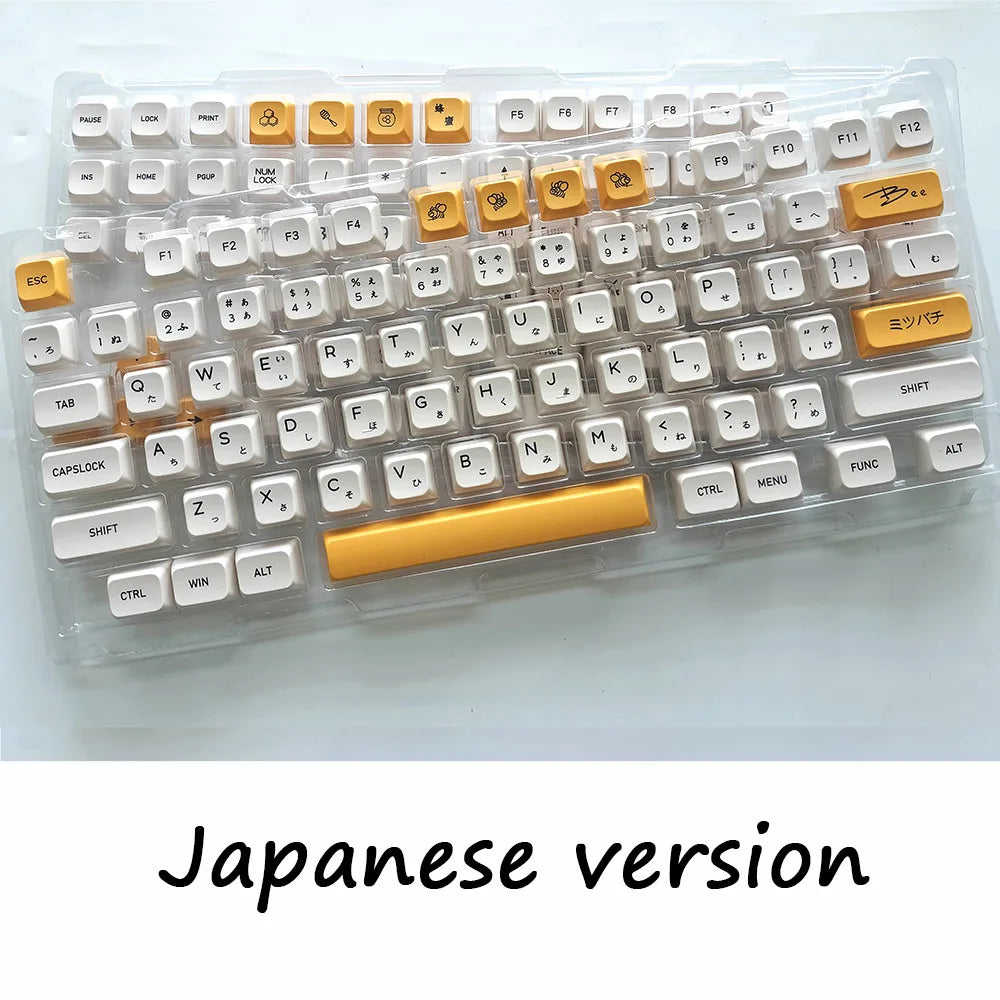140 Keys Korean Japanese Russian Thailand Bee Milk Keycap XDA Profile PBT Keycaps For MX Switch Mechanical Keyboard DIY Custom