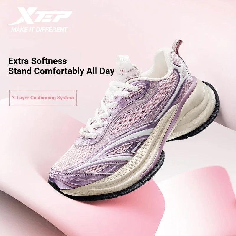 Xtep Basque 3 Παπούτσια γυμναστικής για γυναίκες Ελαφριά Ανθεκτικά στη φθορά Μοντέρνα Ανθεκτικά Παπούτσια με παχιά σόλα Casual Αθλητικά γυναικεία παπούτσια 874218320006