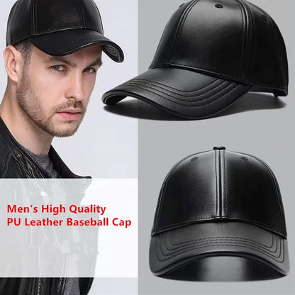 Unisex-Baseballmützen aus PU-Leder für Männer und Frauen – Hip-Hop-Snapback-Caps für Männer und Frauen – Baseballmützen – verstellbare Sonnenhüte – Trucker-Caps