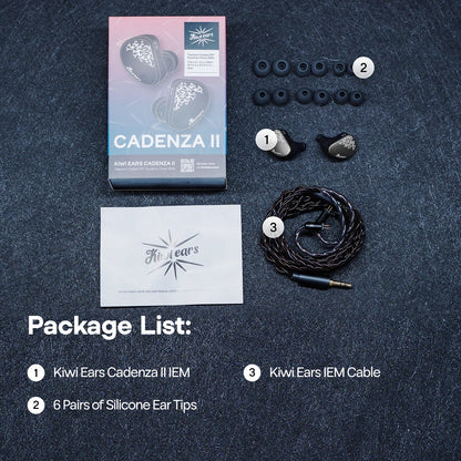Auriculares HiFi IEM Linsoul Kiwi Ears Cadenza II con driver dinámico de titanio de 10mm, KARS 2.0 y cable desmontable
