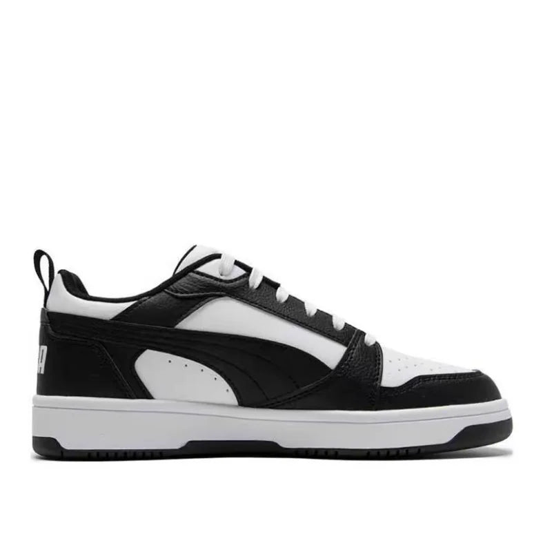 Puma Rebound V6 : baskets basses haut de gamme, élégantes, polyvalentes, amortissantes, légères, pour hommes et femmes – noir 392328-01