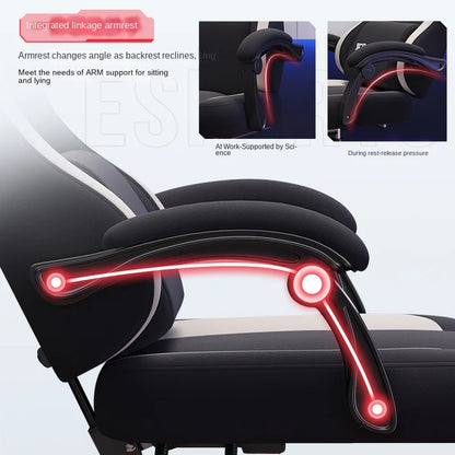 Ergonomic Gaming Chair with Latex Seat Cushion, Adjustable Backrest, Computer Office Chair, Racing Style Gamer Chair with Armrests