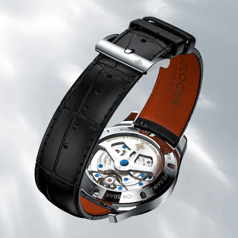 AGELOCER Original Baikal Watch Men's Big Calendar Business Formal Automatic Mechanical Watch Birthday Gift for Men