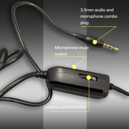 7260 Wired Headphones with Microphone – Gaming & Work Headset for PS4 PS5 Xbox One, Study & Meetings 3.5mm Jack Earphones