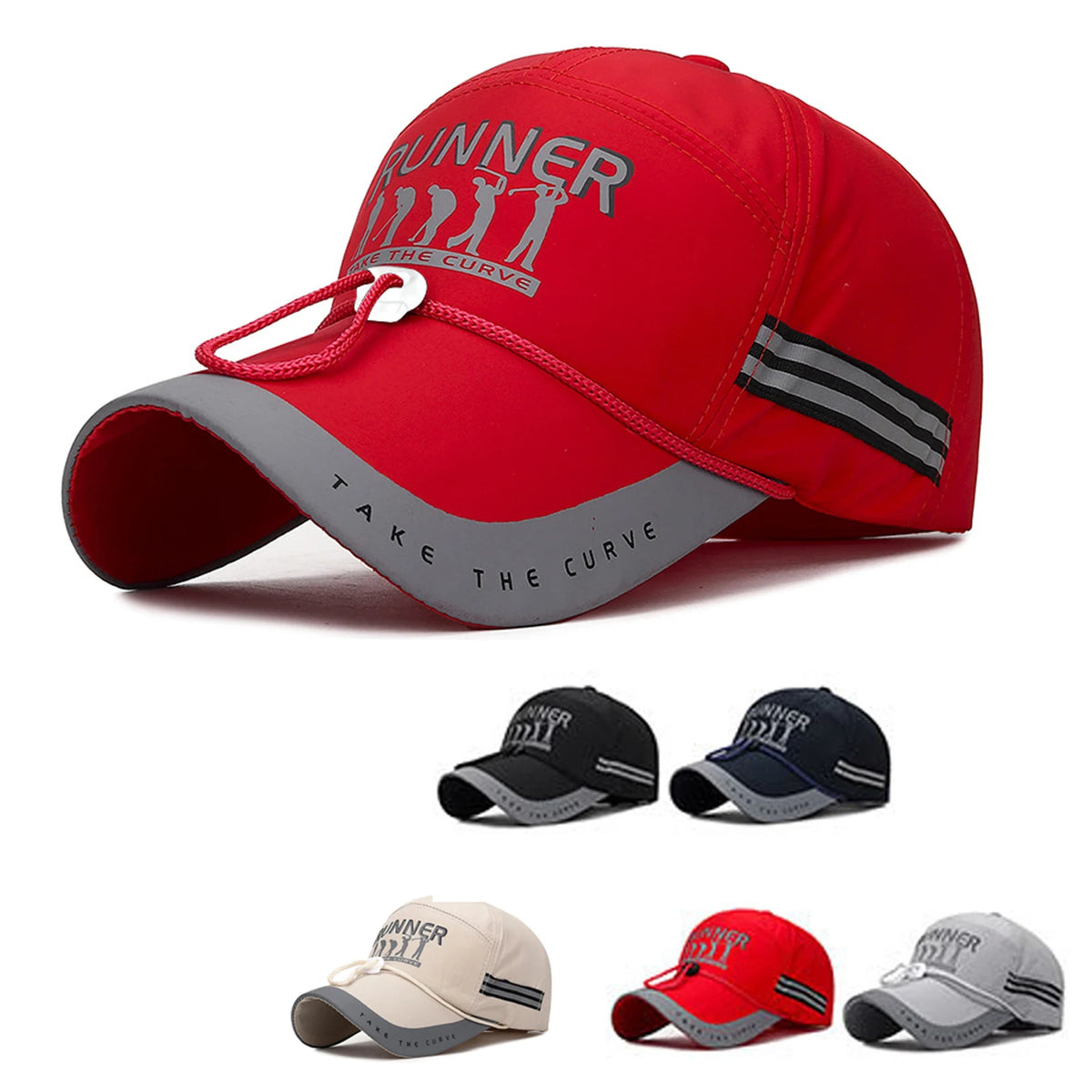 Cappellino da uomo con visiera a punta, regolabile, traspirante, sportivo, a tesa larga, con protezione solare, cappellino da baseball per uomo, cappellino alla moda da ragazzo, cappellino snapback
