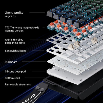 Teclado gaming MCHOSE ACE 68 con switches magnéticos Hall Effect, Rapid Trigger, RGB programable, 8K Hz y funciones DKS/MT/TGL/RS/SOCD