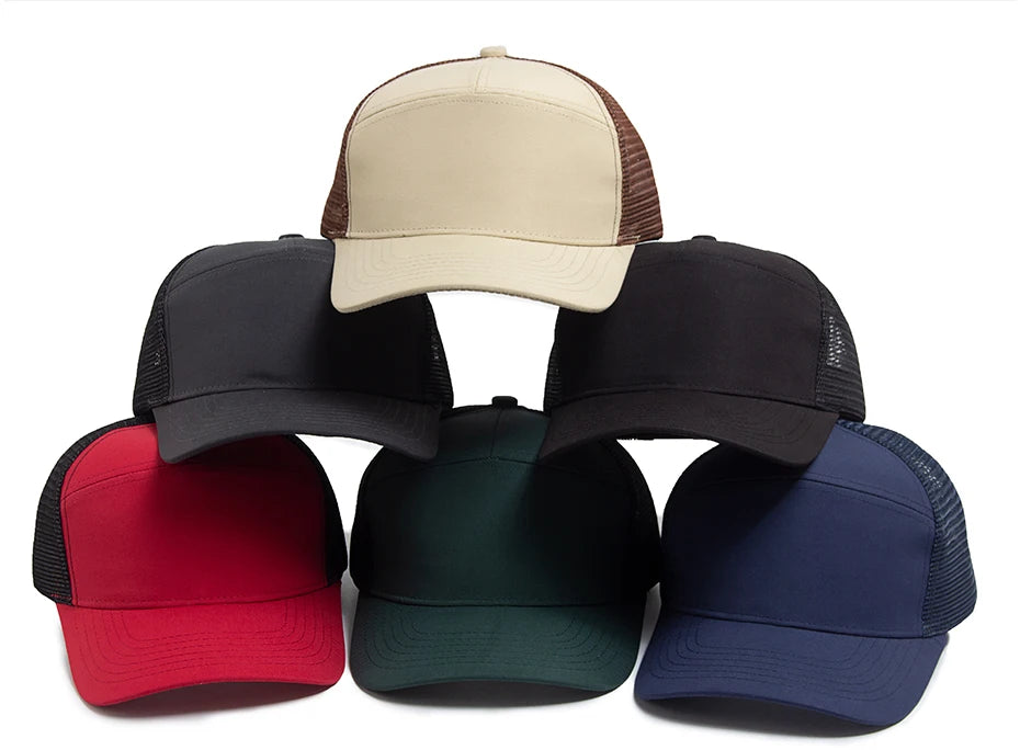 Summer 7 Panel Baseball Cap Fashion Hip Hop Mesh Caps Men Truckers Hat Visor Hardtop Snapback Women Unisex Cool New Brand