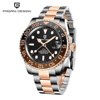PAGANI DESIGN 40MM GMT Watches for Men Luxury Sapphire AR Mechanical Watch Ceramic Bezel Automatic 100M Waterproof Gift watch