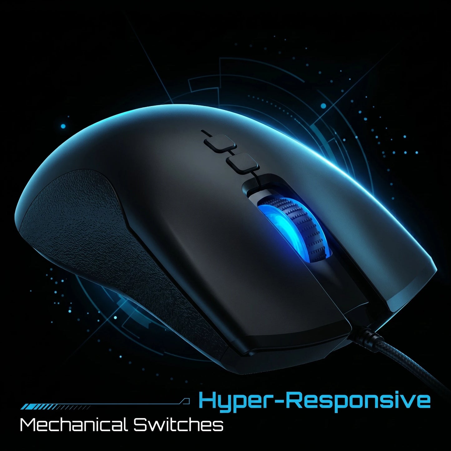 High-End Ergonomic Gaming Mouse, USB Wired Gaming Mouse with 6400 DPI, RGB Breathing LED Lights, Anti-Slip Grip, 7 Programmable Buttons for PC