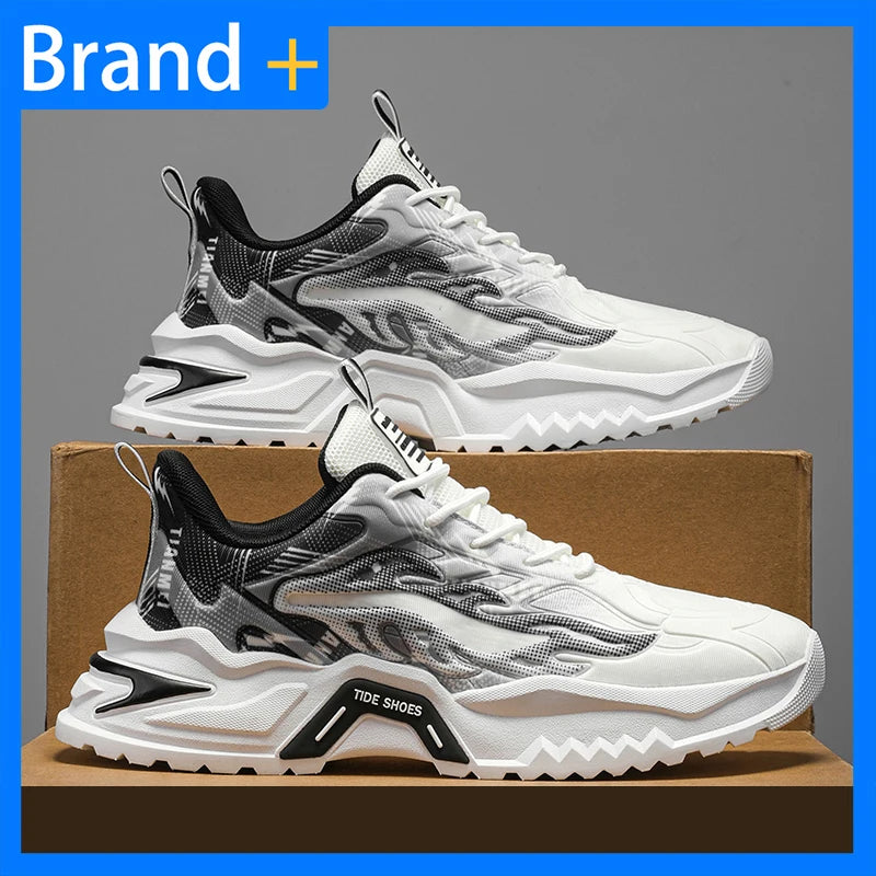 Herren-Sportschuhe, modische Schnürschuhe, vielseitig, rutschfest, mit dicker Sohle, bequeme Freizeit-Laufschuhe für Teenager und Herren, für den täglichen Gebrauch