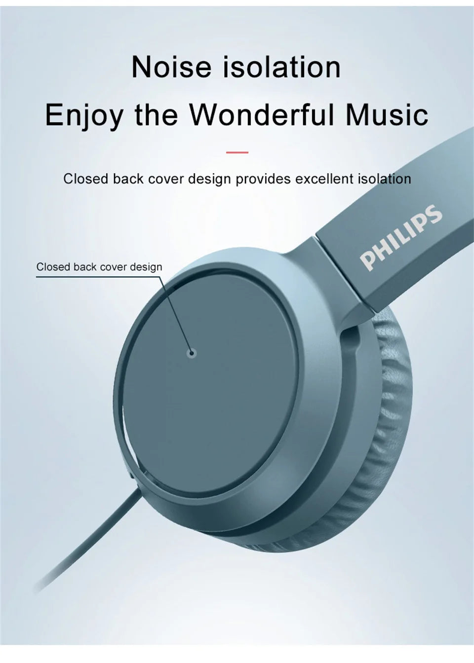 Philips TAH4105 Wired Headphones – HiFi Stereo Deep Bass HD Call Headset with Microphone for Online Learning, Office, Gaming & Sports