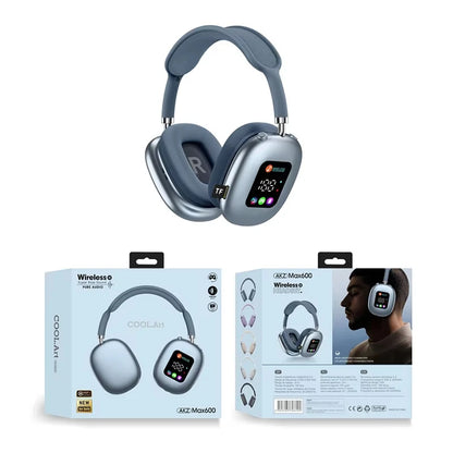 Wireless Bluetooth Headset with RGB Digital Display, Card Reader, Long Battery Life, HiFi Sound & Noise Reduction Earphones
