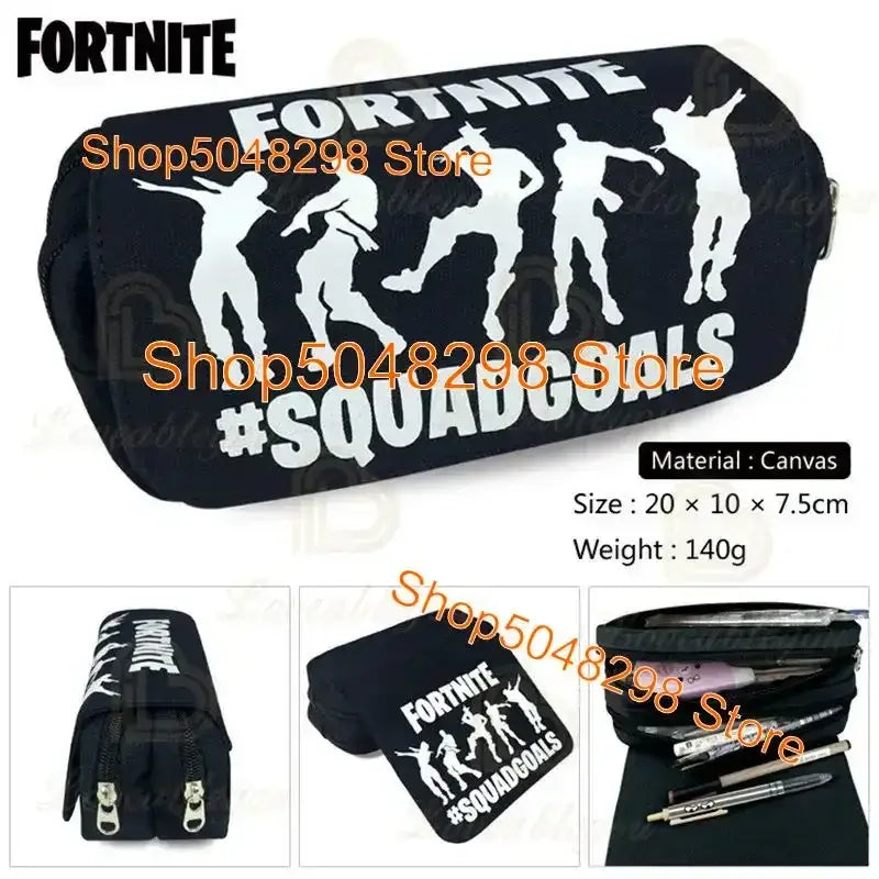 Estojo Grande em Lona Kawaii para Lápis e Canetas, para Rapazes e Raparigas, Estampa Fortnite, Material Escolar, Papelaria, Presente de Aniversário para Adolescentes