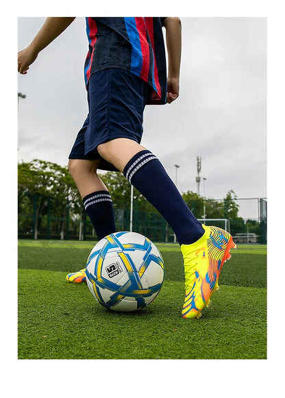 New Men's Soccer Shoes Match Outdoor Sneakers Grass Cleats Hot-selling Football Boots Non-Slip Boys High-quality High-top Light