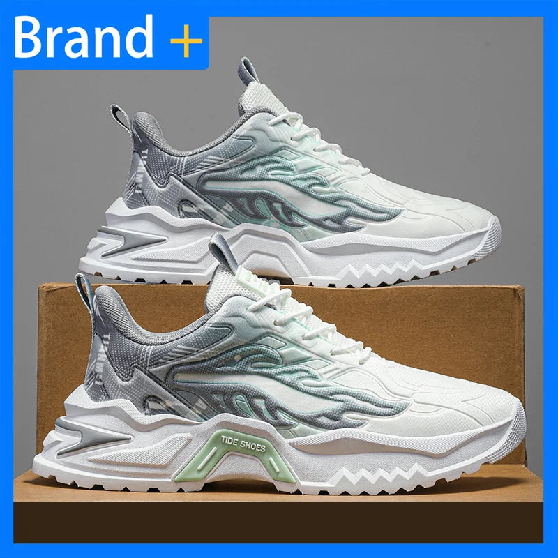 Herren-Sportschuhe, modische Schnürschuhe, vielseitig, rutschfest, mit dicker Sohle, bequeme Freizeit-Laufschuhe für Teenager und Herren, für den täglichen Gebrauch