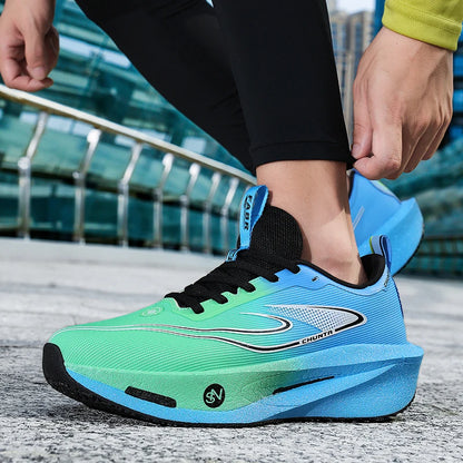 Zapatillas de running con placa de carbono para maratón, deportivas, transpirables, ligeras, cómodas y antideslizantes para hombre y mujer