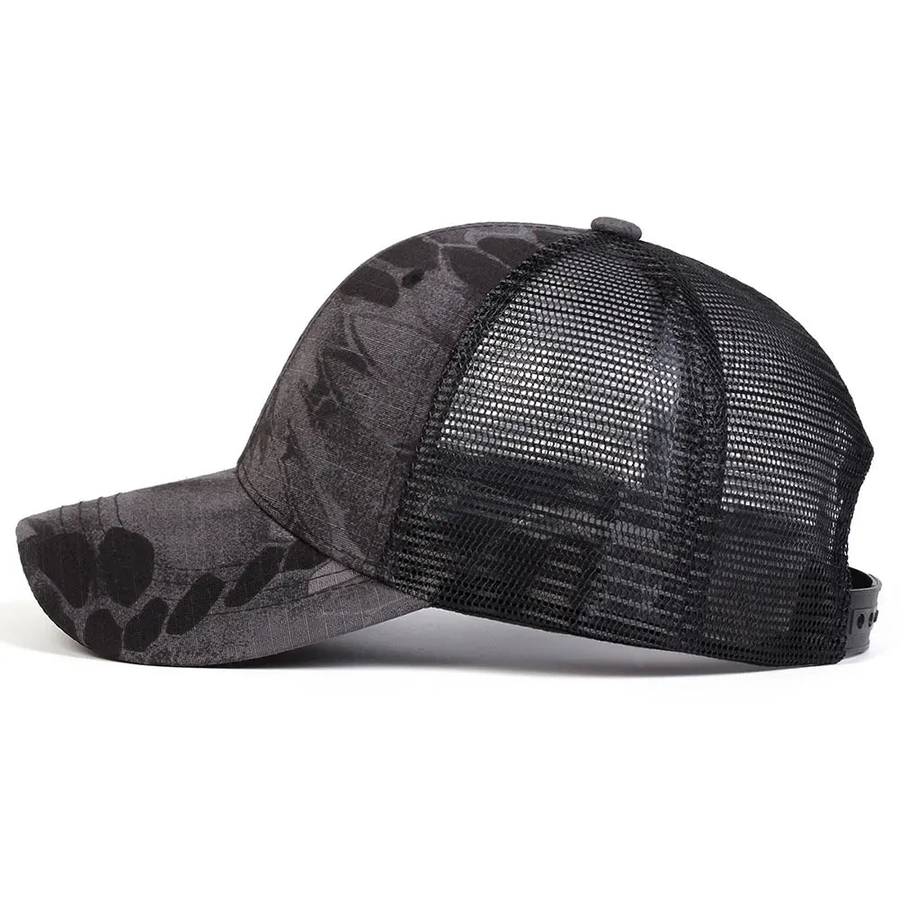 Cappellino da baseball da uomo mimetico, cappello estivo da sole, cappellino da baseball militare mimetico, cappellino tattico traspirante per attività all’aperto