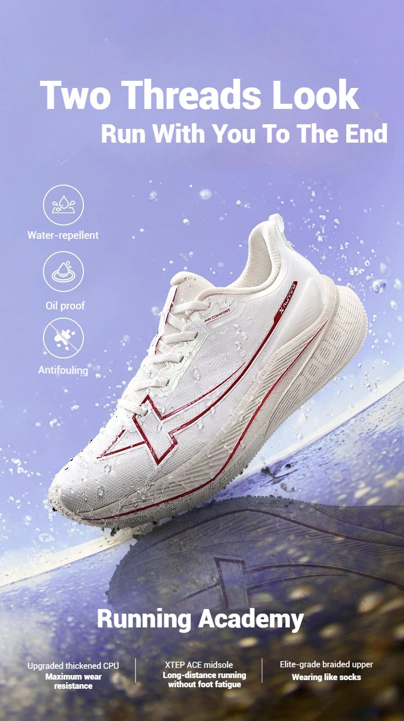 Xtep 2000km Men's Running Shoes 2025 Winter Water Proof Stronger Propulsive Force Cushion Shock Absorption Sneakers 875419110019