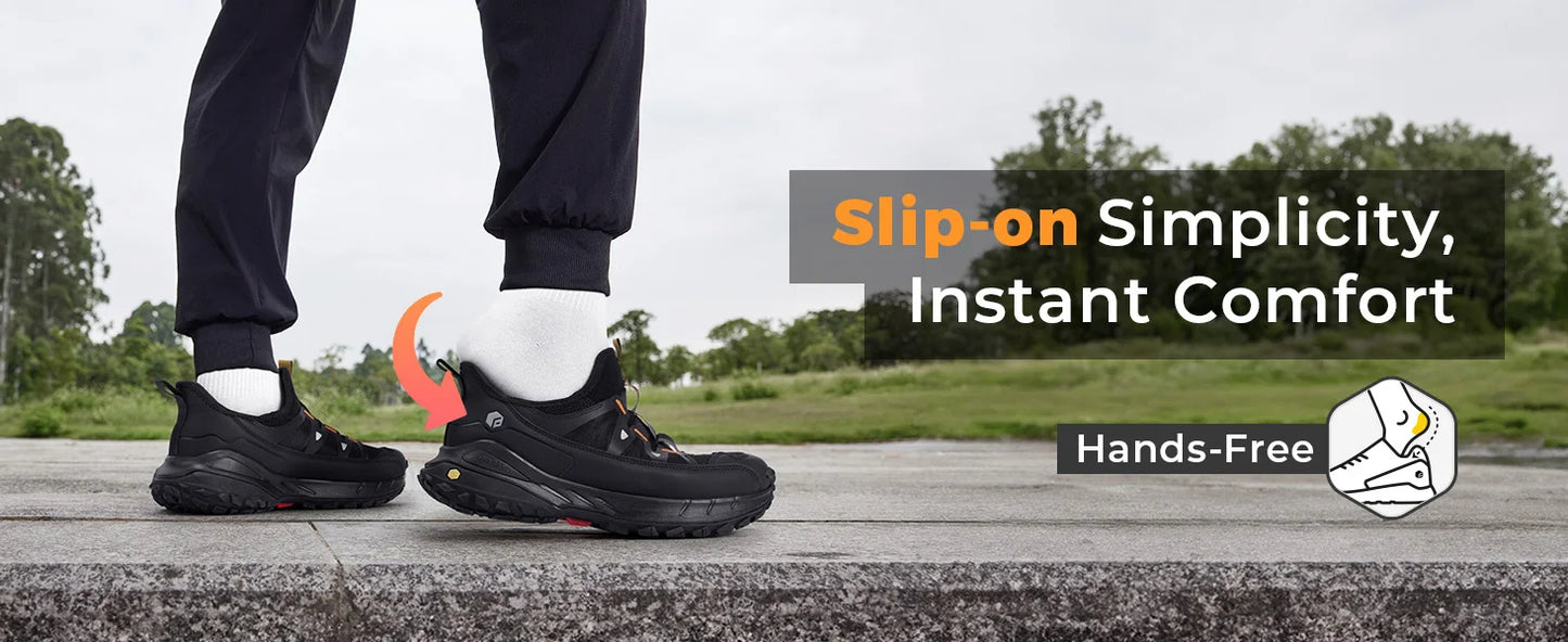 Fittington Wide Sneakers for Men Slip-On Hiking Shoes Soft Comfortable Men Running Shoe Slip-Resistant Walking Shoes with Arch Support