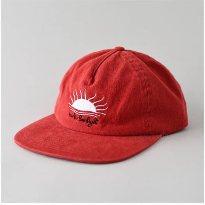 Casquette de baseball à visière plate mignonne pour femmes, hommes et adolescents, avec broderie « Sunrise », casquettes d'été et chapeaux de soleil