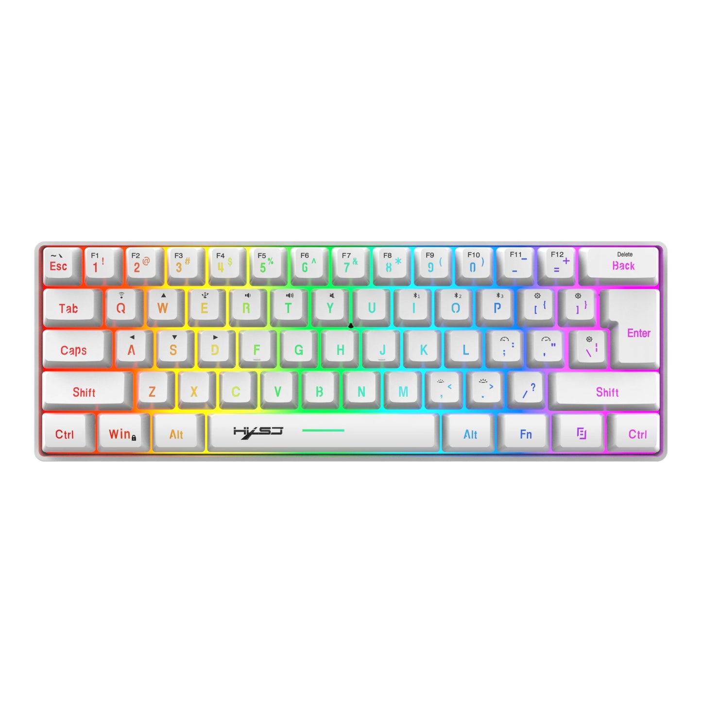 60% Wireless Gaming Keyboard, 61 Keys Triple Mode BT5.0/2.4G/USB-C Wireless Keyboard- RGB Backlit