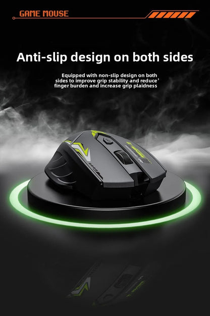 Wireless Gaming Mouse 2.4G Bluetooth Rechargeable Silent Mouse, Dual Mode Wireless Gaming Mouse with 6 Buttons, Adjustable DPI, Ergonomic Mouse for PC, Laptop & Mac