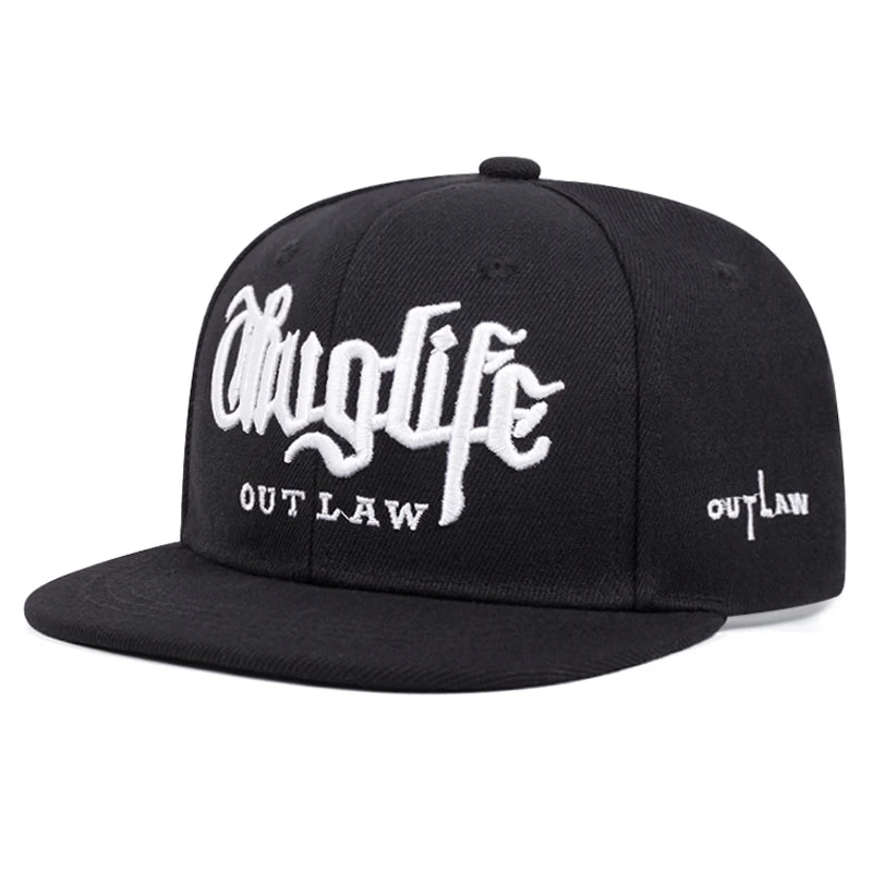 Casquette à bord plat « Thug LIFE » pour enfants, casquette streetwear hip-hop pour hommes, casquette de cyclisme, de pêche et de protection solaire pour femmes, casquette de baseball ajustable