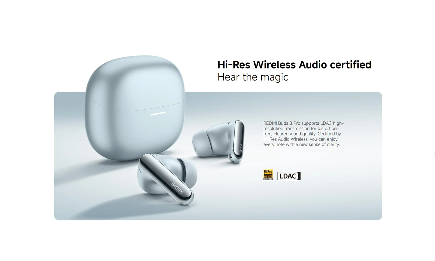 New Xiaomi Redmi Buds 8 Pro Wireless Bluetooth 5.4 Earbuds – 55dB Active Noise Cancelling TWS Earphones with AI Clear Call, 3-Mic System, Hi-Res Audio LDAC, Global Version