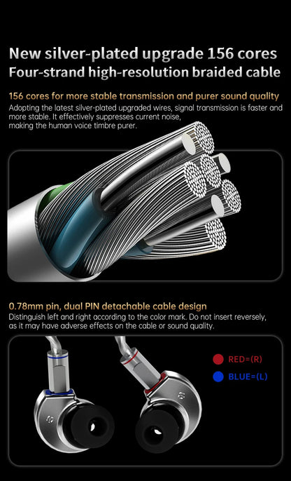 CCA Phoenix Wired Earphones Dynamic Drive LCP Diaphragm Music Headphone With Detachable Cable Noise Reduction Gaming Earphones