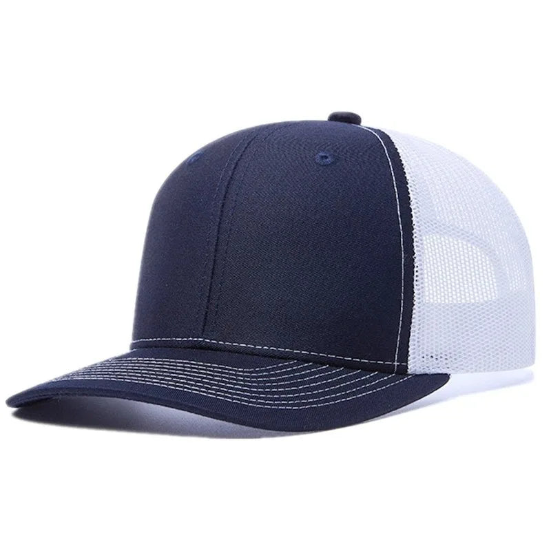 Cappellino da baseball classico in rete traspirante per donne, cappellino casual da camionista traspirante, cappellino unisex regolabile con chiusura a scatto, cappellino sportivo e dinamico da papà