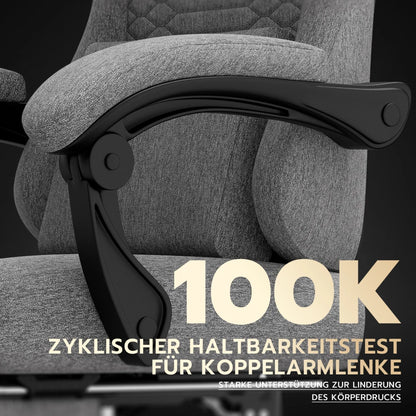Gaming Chair Fabric Office Chair, Massage Gaming Chair with Headrest, Ergonomic Racing Gaming Seat with Footrest, for Relaxing