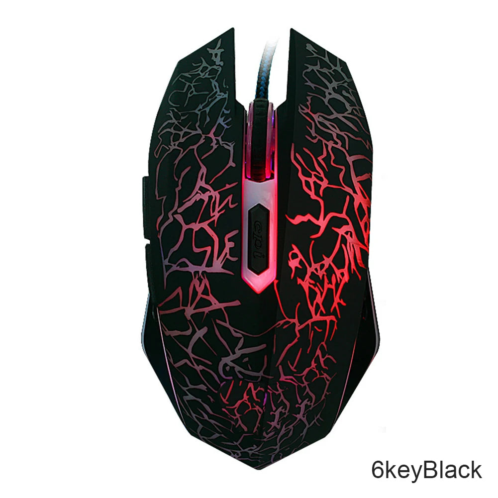 USB Wired Gaming Mouse RGB LED 2400 DPI Professional Gaming Mouse, Ergonomic USB Wired Gaming Mouse for PC, Laptop, Dota 2 & LOL