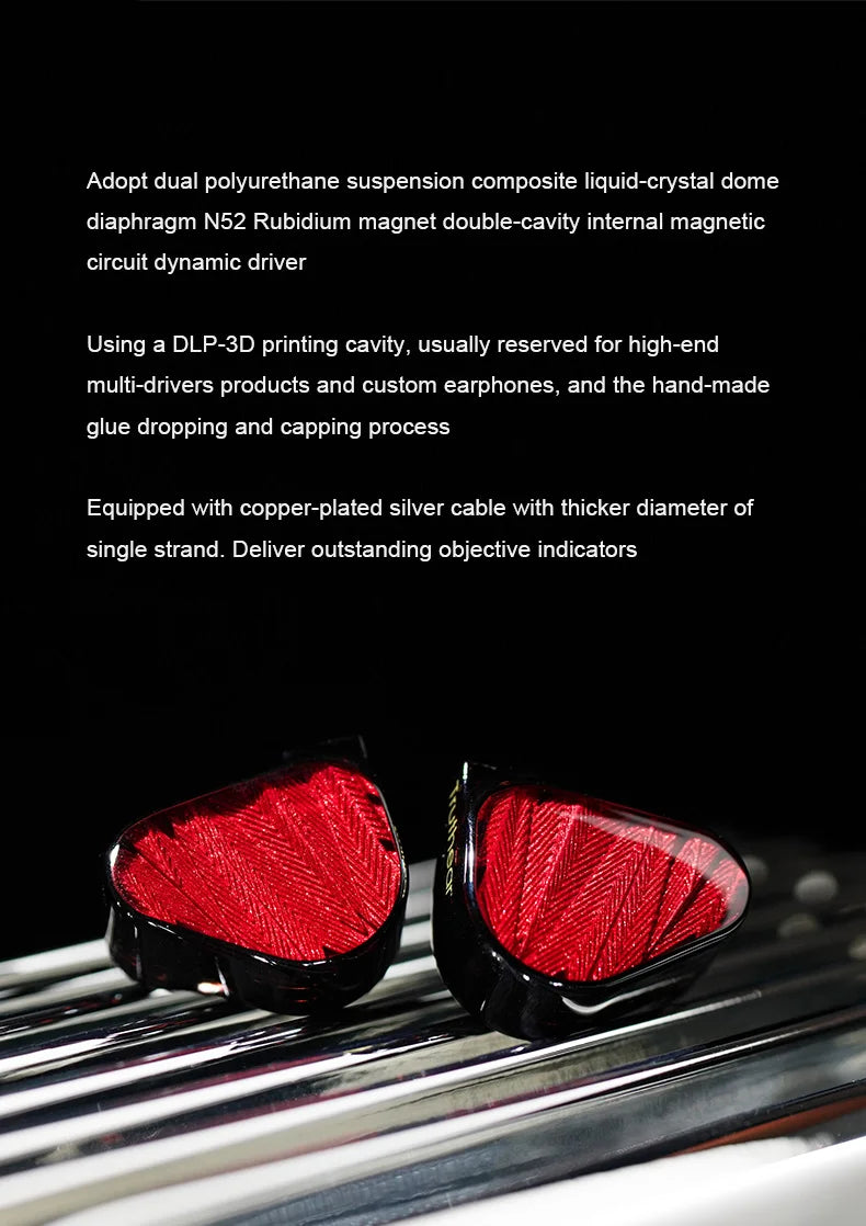 TRUTHEAR x Crinacle ZERO:RED Auriculares intrauditivos audiófilos con cable, doble driver dinámico, 0.78 2Pin HiFi