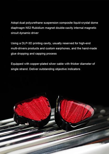 TRUTHEAR x Crinacle ZERO:RED Auriculares intrauditivos audiófilos con cable, doble driver dinámico, 0.78 2Pin HiFi