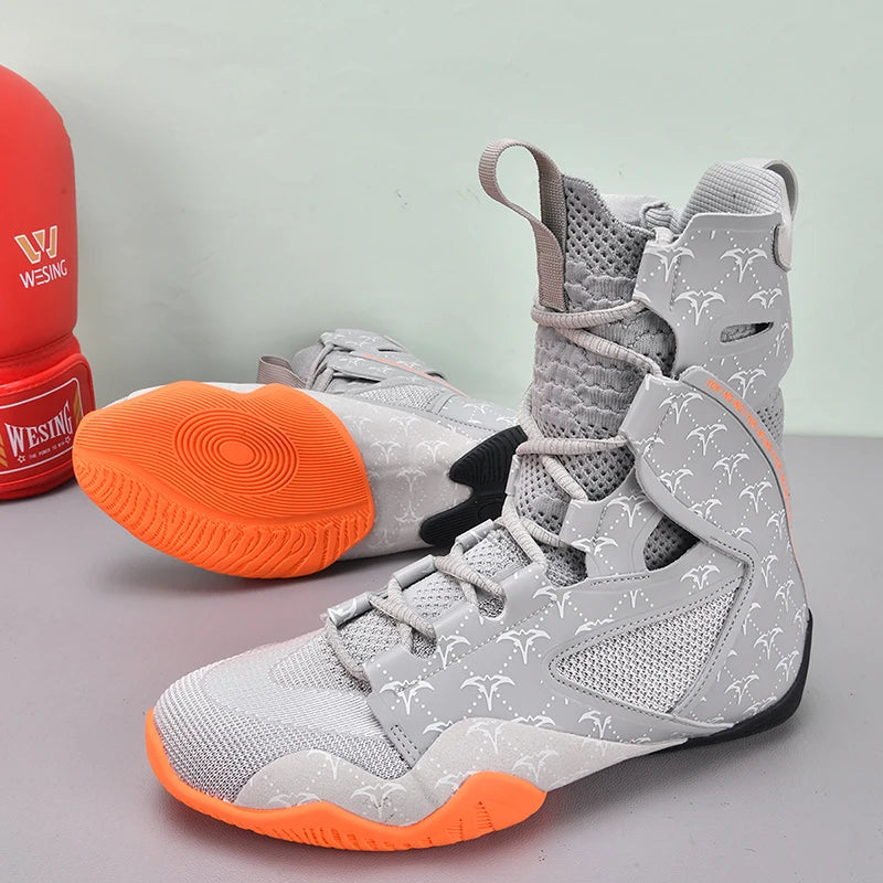 Zapatillas de lucha para hombre superguays, zapatillas altas de combate para hombre, botas de boxeo profesionales para hombre, zapatillas de lucha de interior para hombre