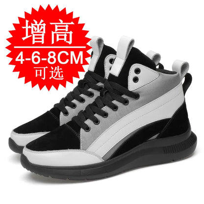 Buty podwyższające z wysoką cholewką – obuwie podwyższające – wkładki podwyższające dla mężczyzn 6 cm, 8 cm, 10 cm – trampki