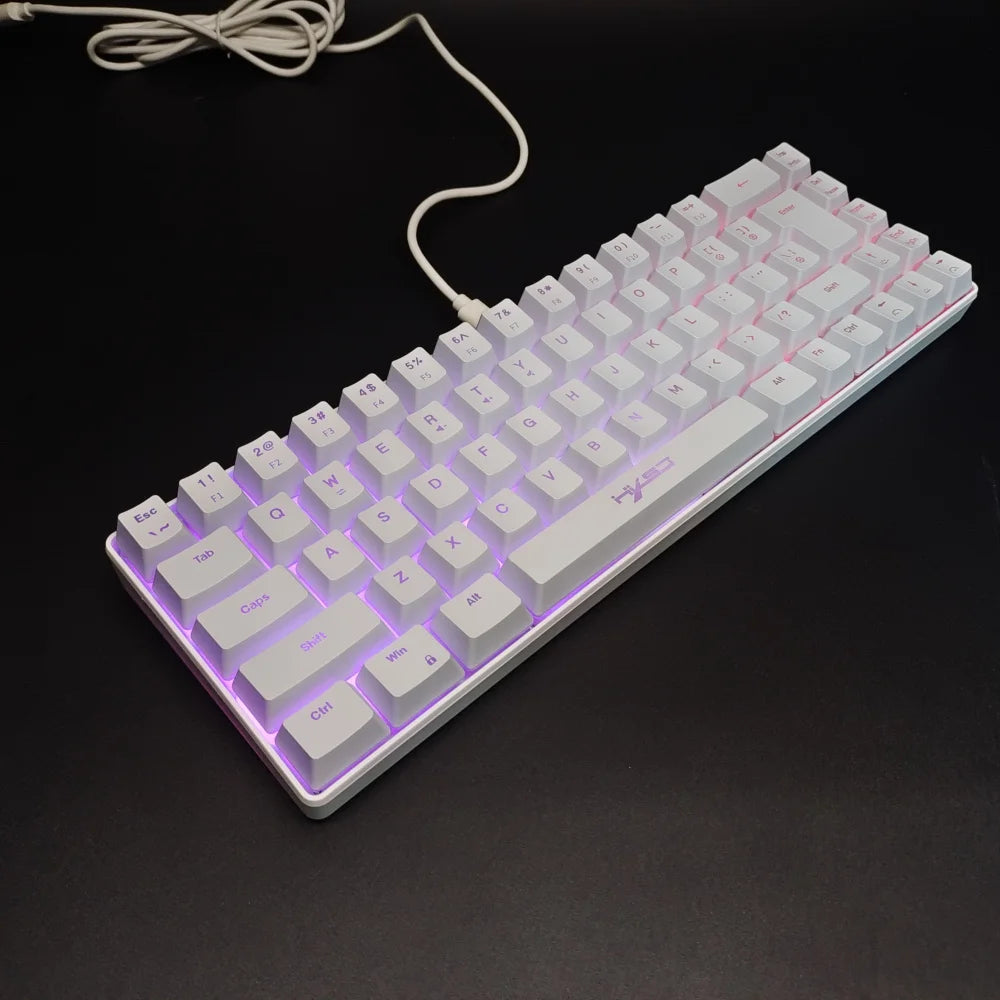 60% Percent Gaming Keyboard, Ergonomic Small Mini membrane Keyboard Compact RGB Backlit Keyboard for Windows, PC, Laptop, Gaming