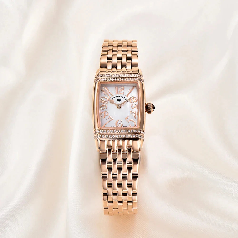 PAGANI DESIGN Luxury Fashion Women's Quartz Watch Swiss Ronda Movt Sapphire Stainless Steel Waterproof Clock Gift For Woman