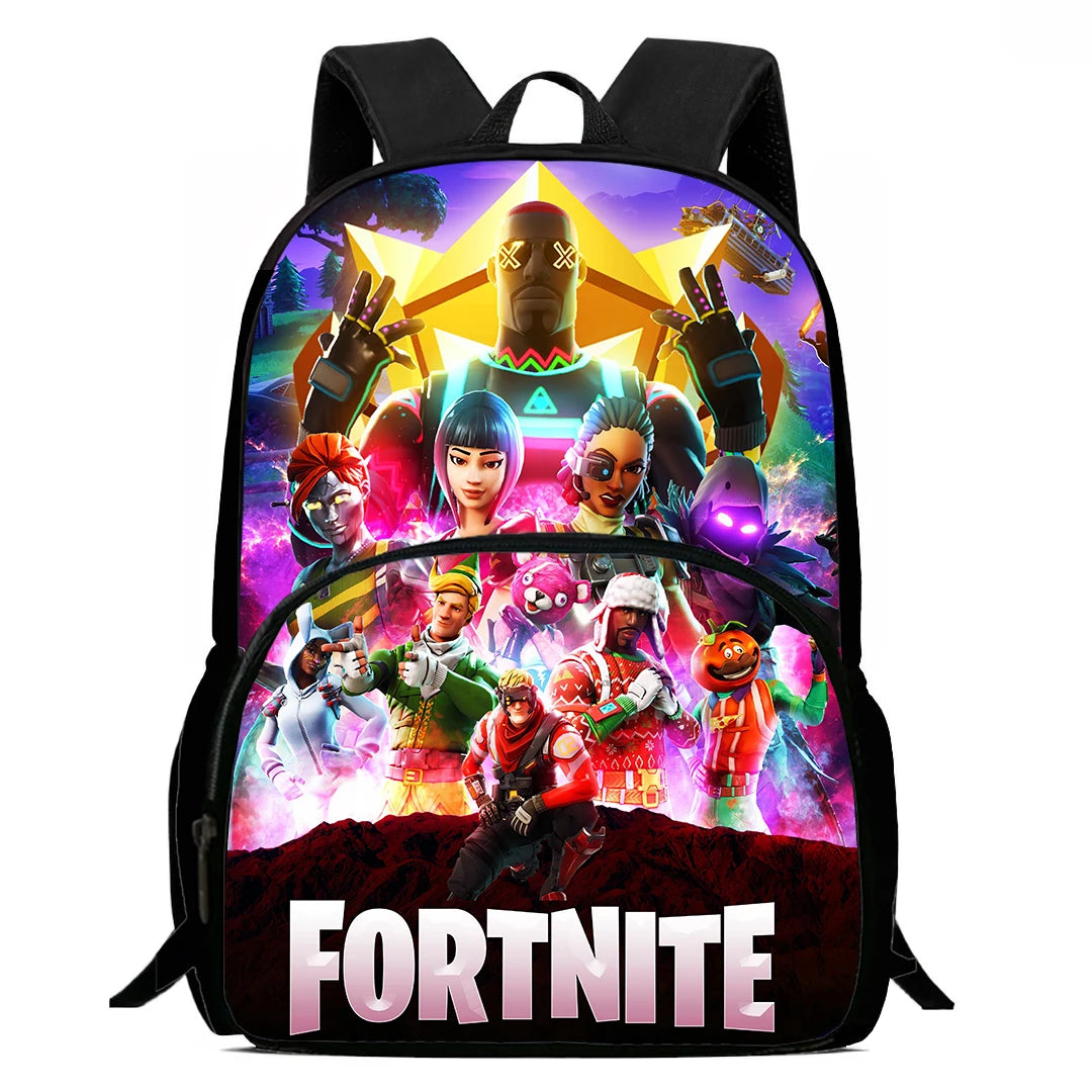 Kids  School Backpack with Front Pocket,  Light Weight Cartoon Fortnite Children Backpack For Age 6-9 , Bags For Boys Girls