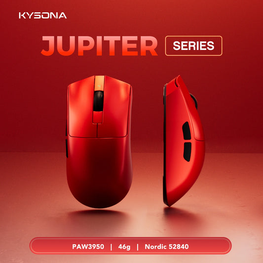 KYSONA Jupiter Series -pelihiiri, langallinen ja langaton hiiri, 8Khz, PAW3950-sensori, Bluetooth, 46g, ladattava, verkkopohjainen ajuri PC:lle ja kannettavalle tietokoneelle