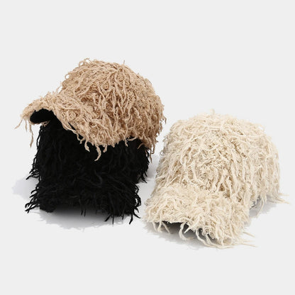 Winter Solid Color M-Label Lamb Wool Baseball Cap for Women, Outdoor Warm Casual Fashion Versatile Plush Duckbill Cap