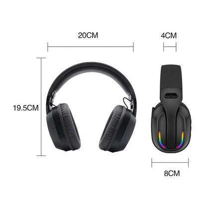 B500 RGB Wireless Gaming Headset Bluetooth 5.4 Noise Cancelling Headphones with Mic, 60H Playtime, HD Stereo Sound for PC, Mobile & Console Gaming