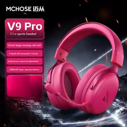 MCHOSE V9 Pro Wireless Bluetooth Headset with Tri-Mode Mic Noise Reduction Dynamic Sound And Low Delay Office And Gaming Gifts